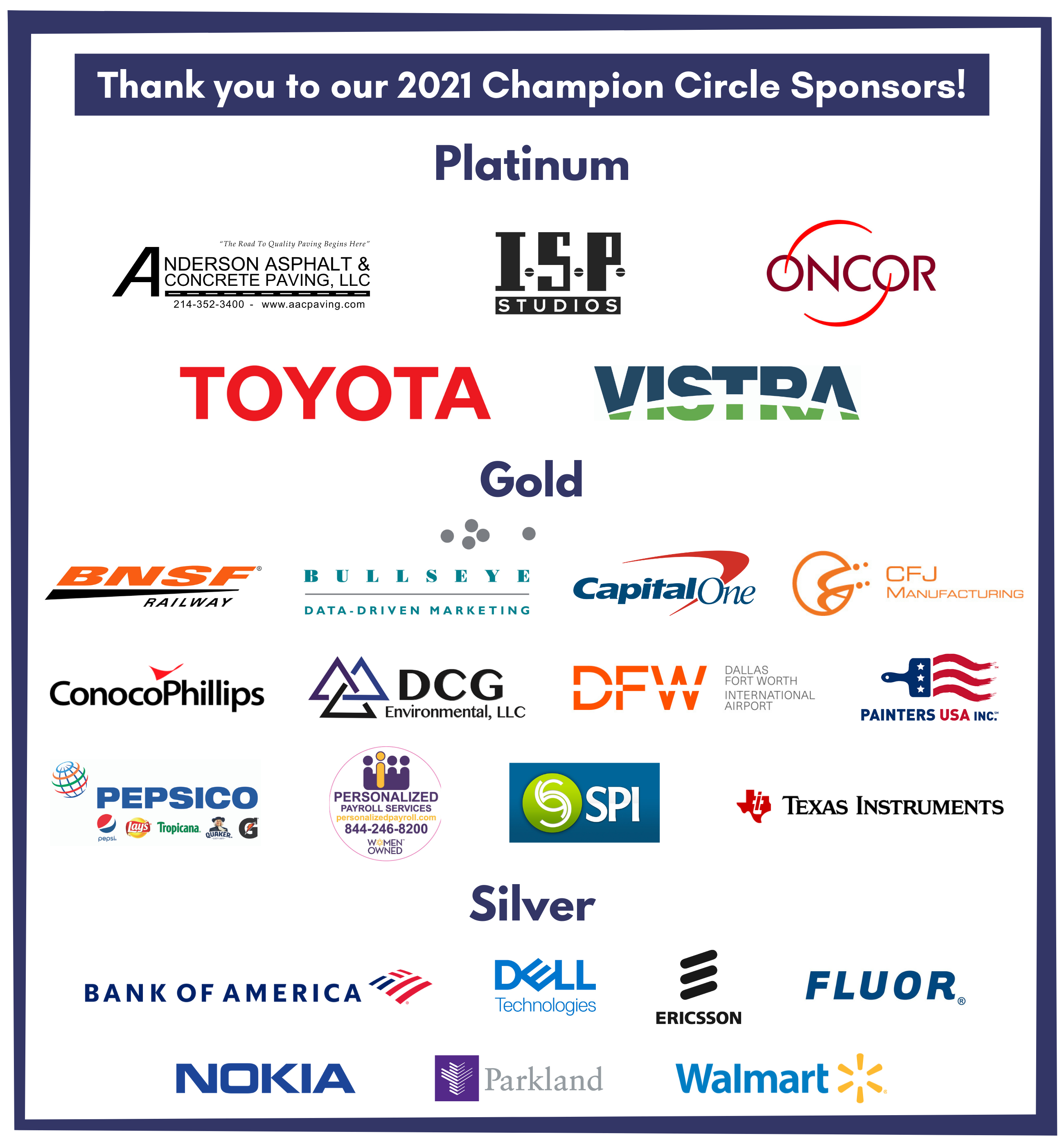 2021 Champion Circle Sponsors 2021 Champion Circle Logos